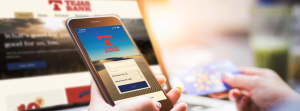 Online Banking image of a mobile phone and computer screen